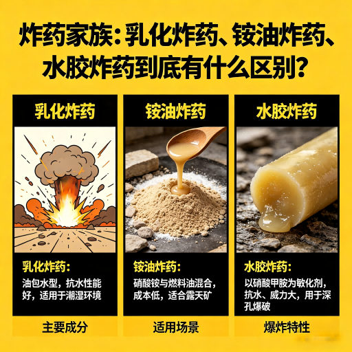 袁州炸药家族：乳化炸药、铵油炸药、水胶炸药到底有什么区别？
